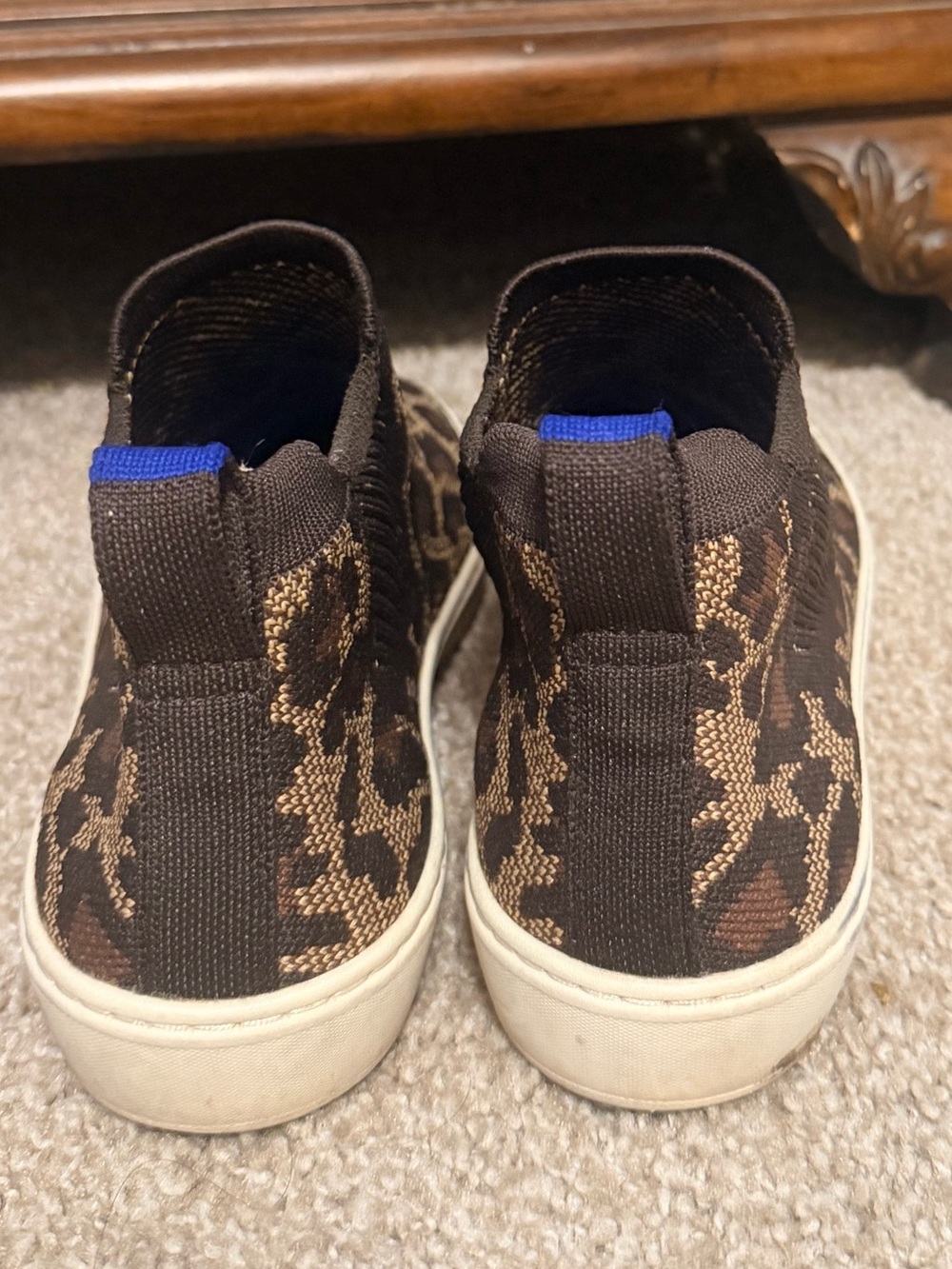 Rothy's Brown Leopard Knit Slip-On Sneakers - Picture 7 of 9